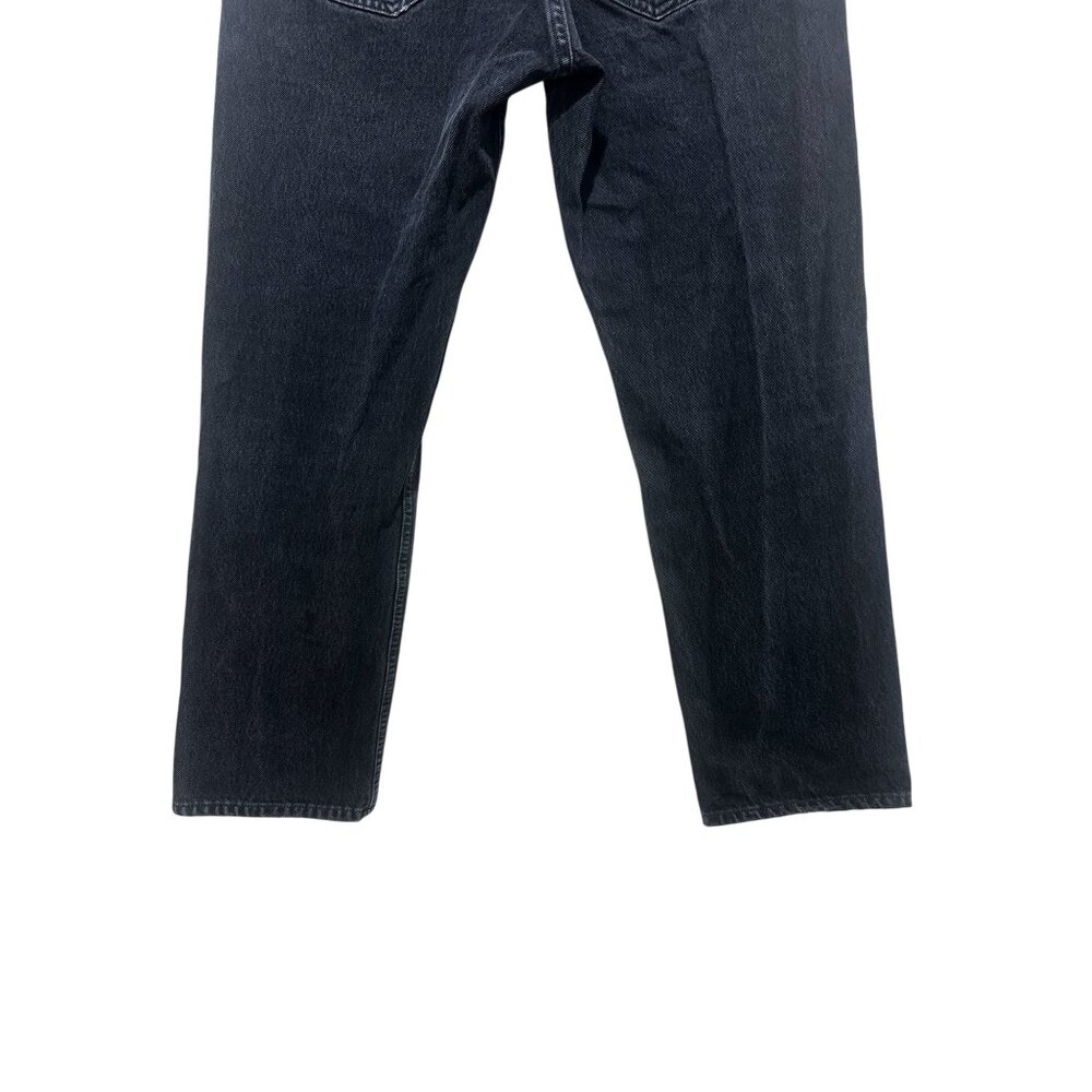 Agolde High Rise Straigt Leg Jeans Womens 28 Black Dark  Wash Button Fly Ankle - Picture 11 of 16